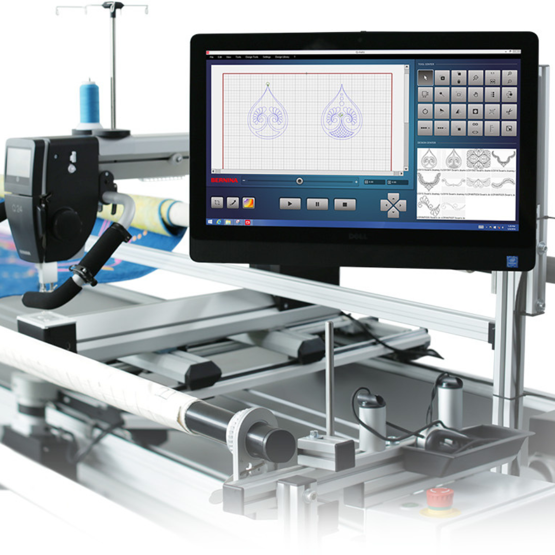 BERNINA Q-matic computer program shown on a longarm
