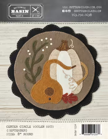 Buttermilk Basin - Center Circle Woolen Mat for September with Kit