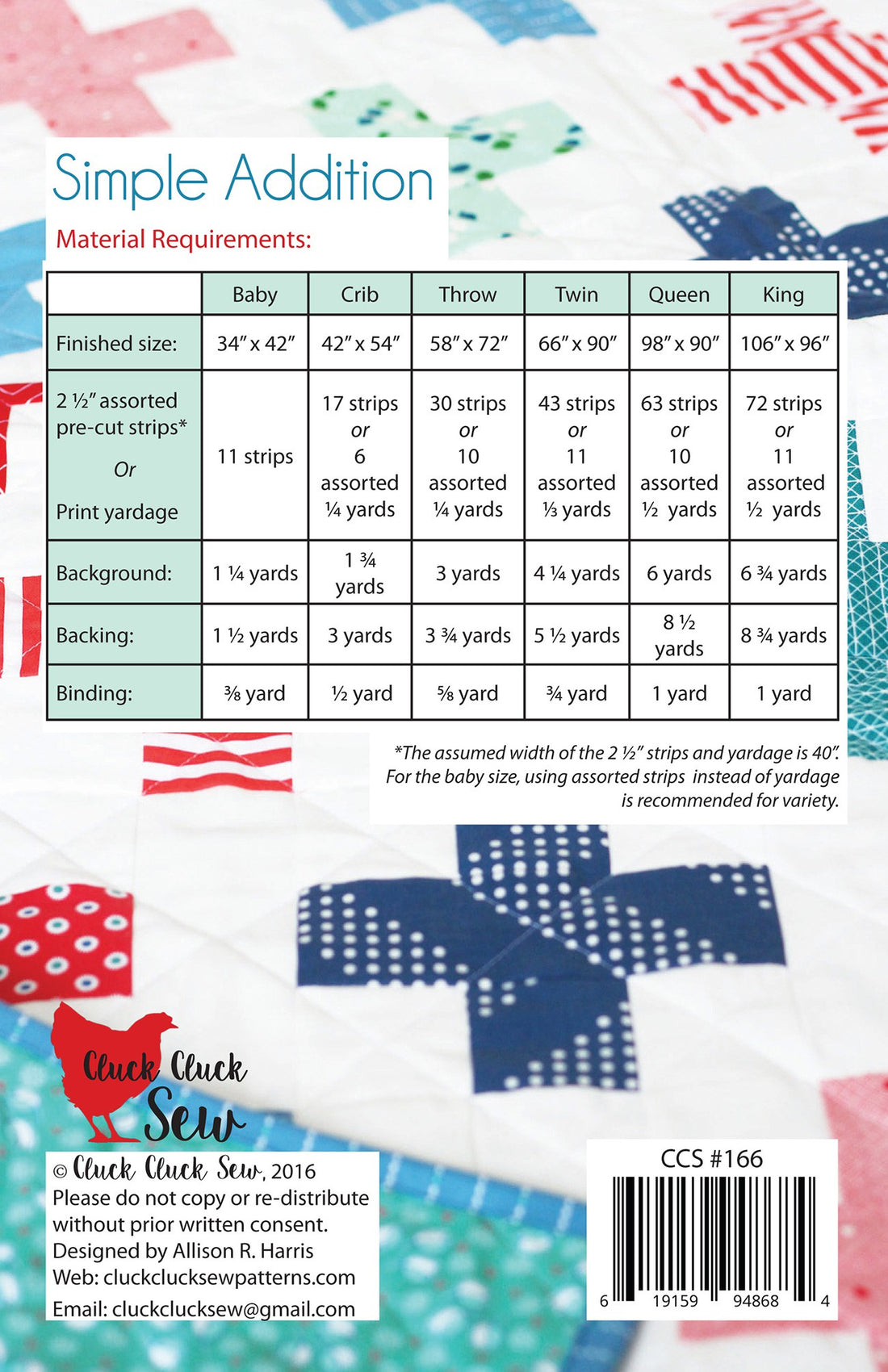 Cluck Cluck Sew - Simple Addition