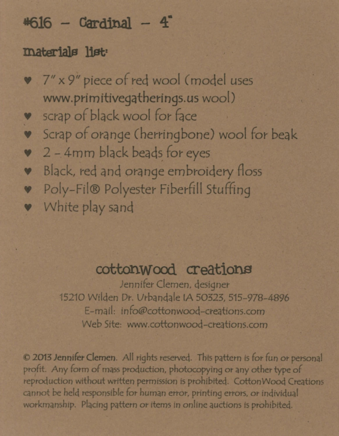 CottonWood Creations - Cardinal