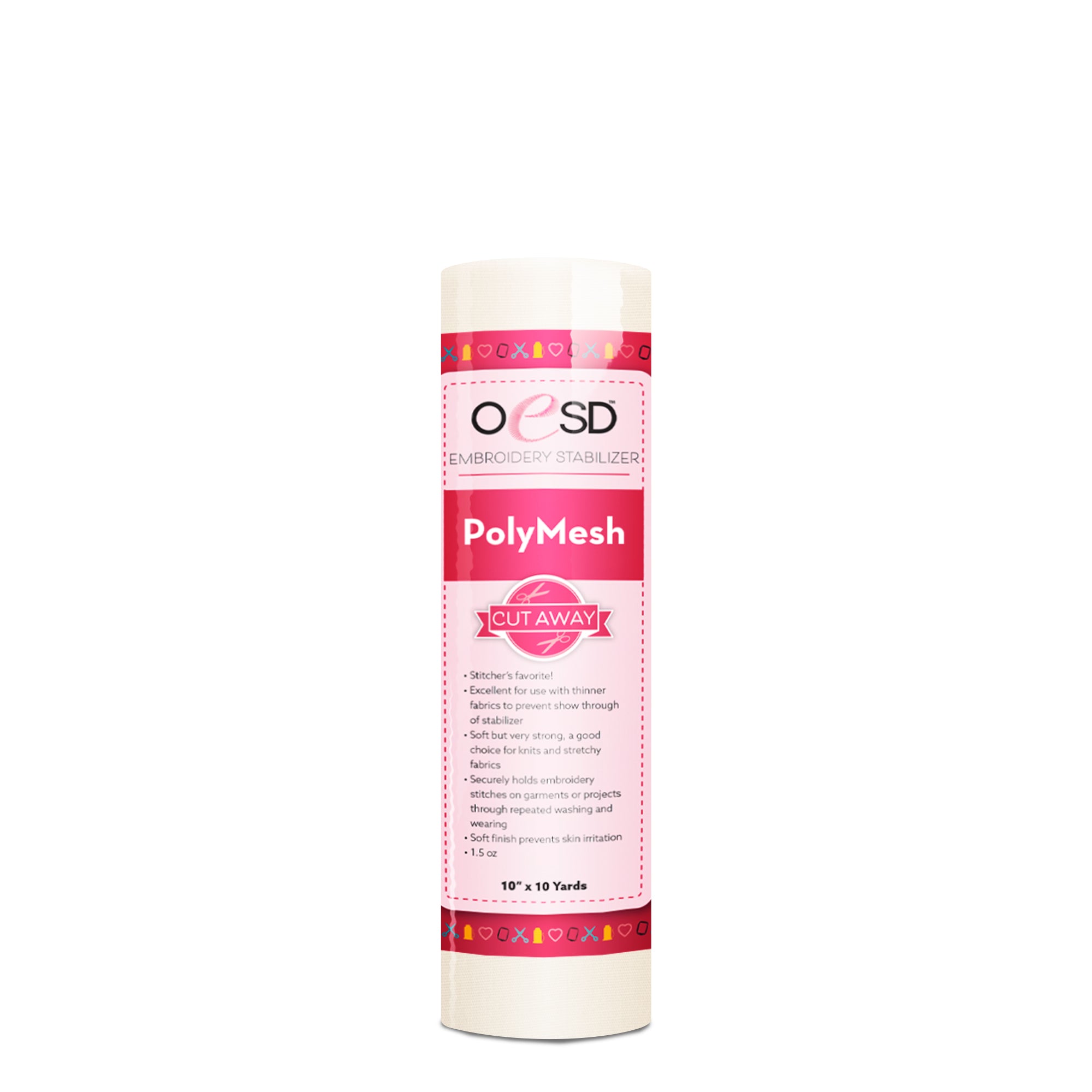 OESD PolyMesh stabilizer on a white background
