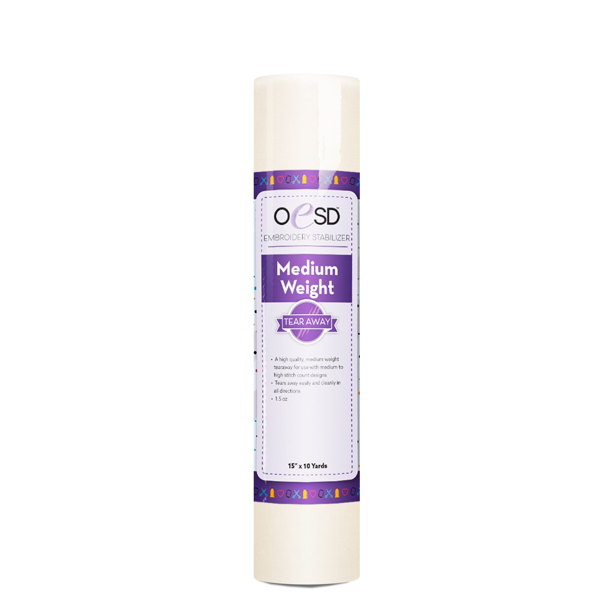 Roll of medium weight stabilizer on a white background