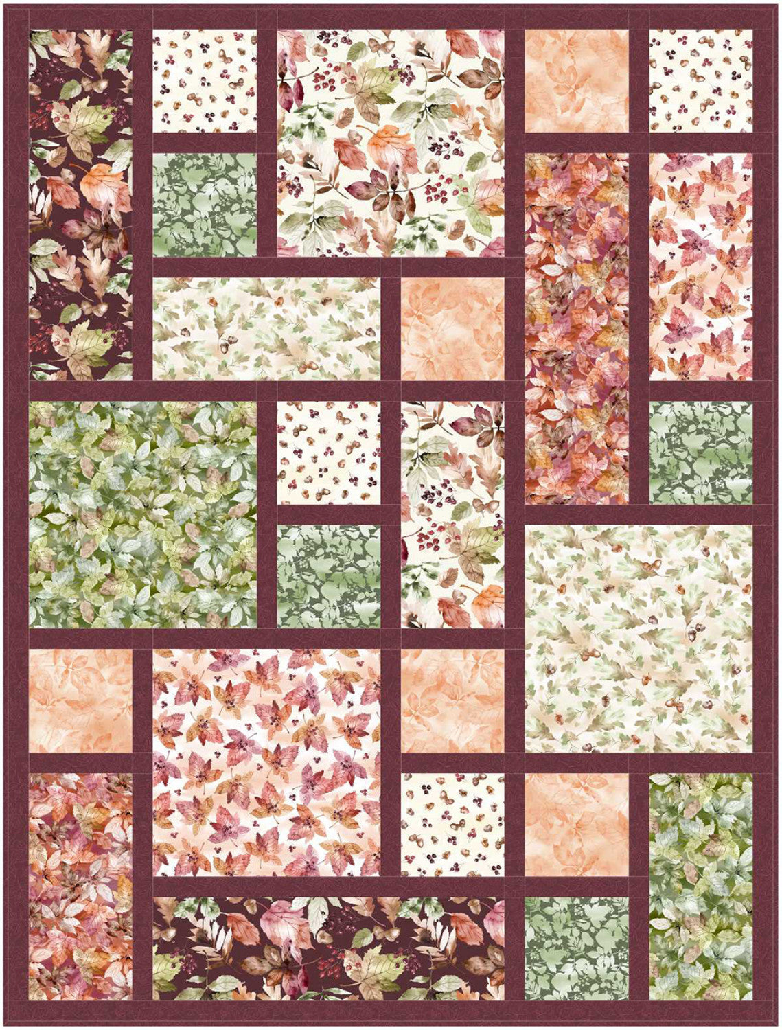 Ladeebug Design - Scattered Quarter Tiles Quilt