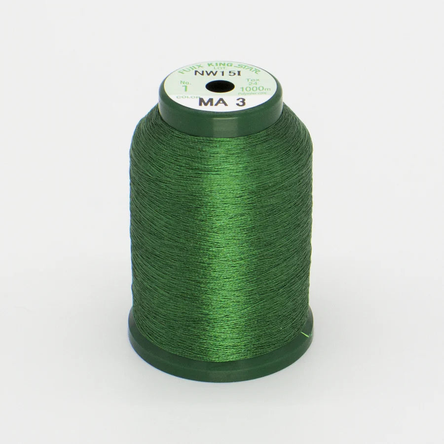 KingStar Metallic Embroidery Thread - Green MA3