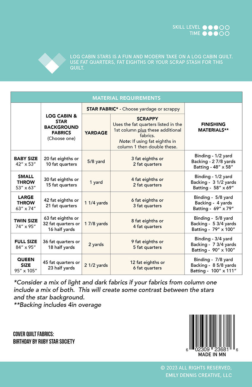 Quilty Love - Log Cabin Stars