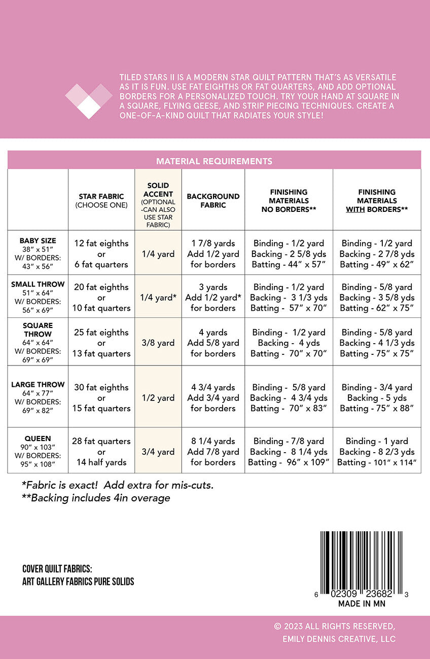 Quilty Love - Tiled Stars II