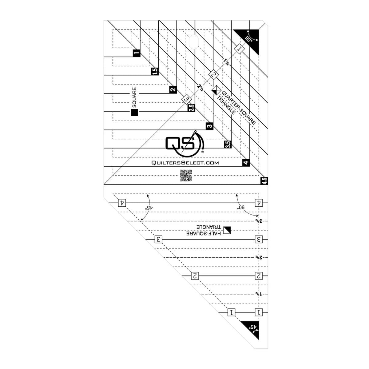 Quilters Select - 3 in 1 Mini Combo Ruler