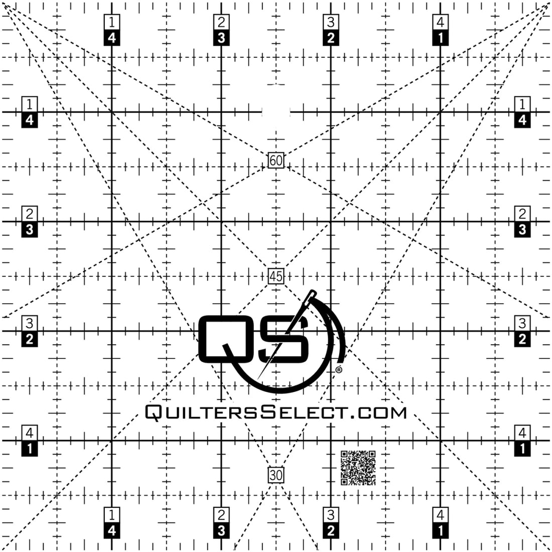 Quilters Select - 5" x 5" Crystal Clear Ruler