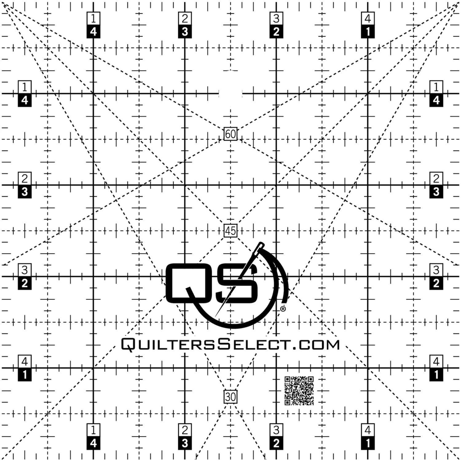 Quilters Select - 5" x 5" Crystal Clear Ruler