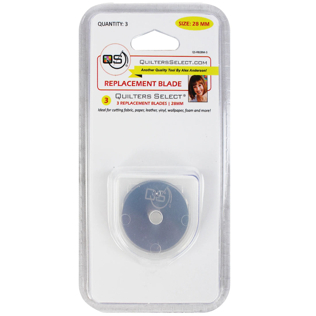 Quilters Select - Rotary Cutter 28mm Replacement Blade 3 Pack