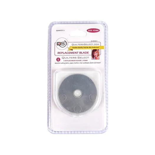 Quilters Select - Rotary Cutter 45mm Replacement Blade 5 Pack
