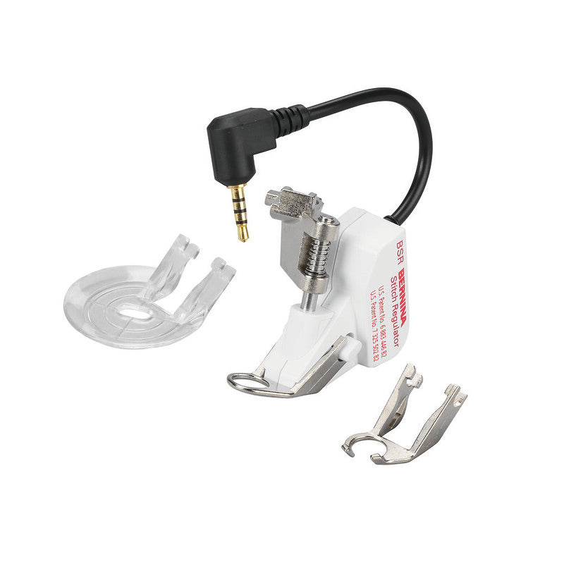 Quilting machine attachment with a cable on a white background