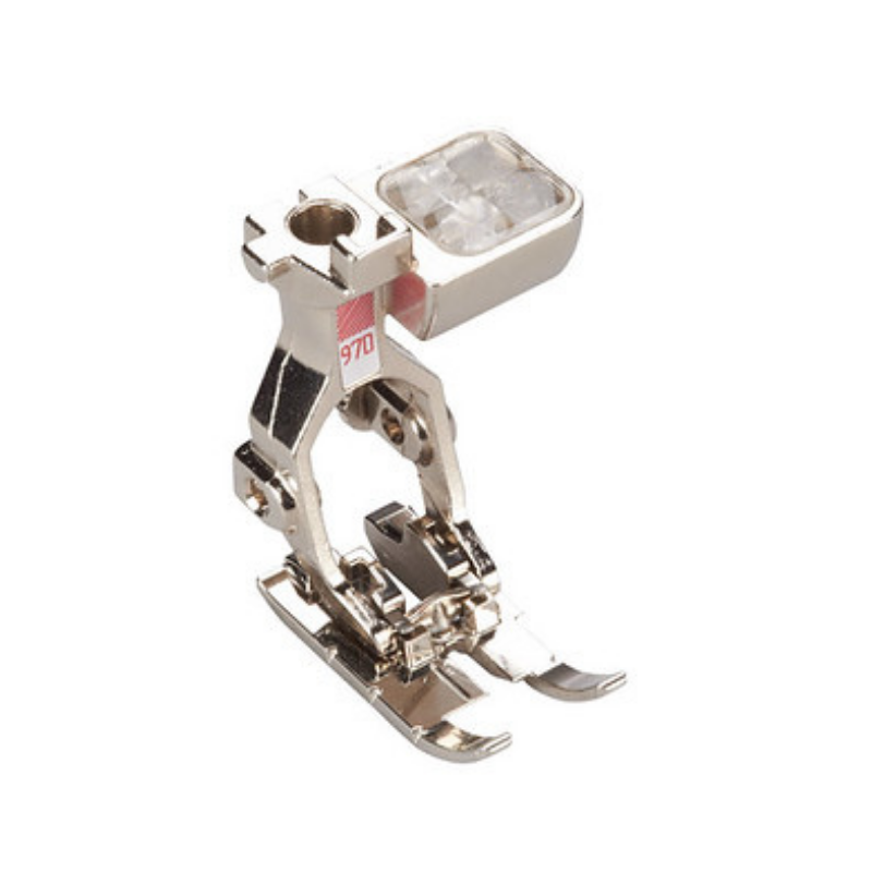 Sewing machine presser foot on a white background