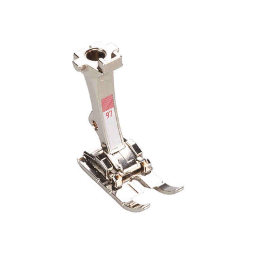 Sewing machine presser foot on a white background