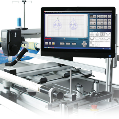 BERNINA Q-matic computer program shown on a longarm