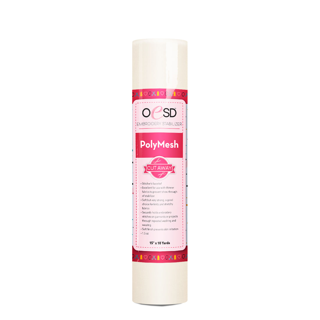 Roll of OESD PolyMesh stabilizer on a white background