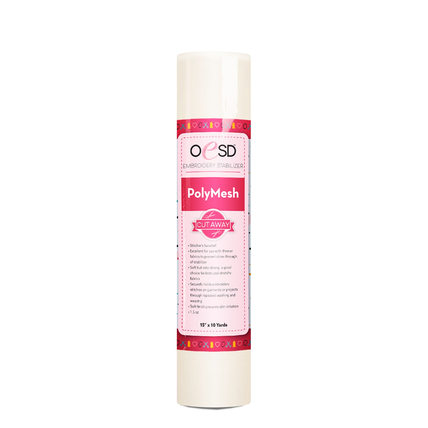 Roll of OESD PolyMesh stabilizer on a white background