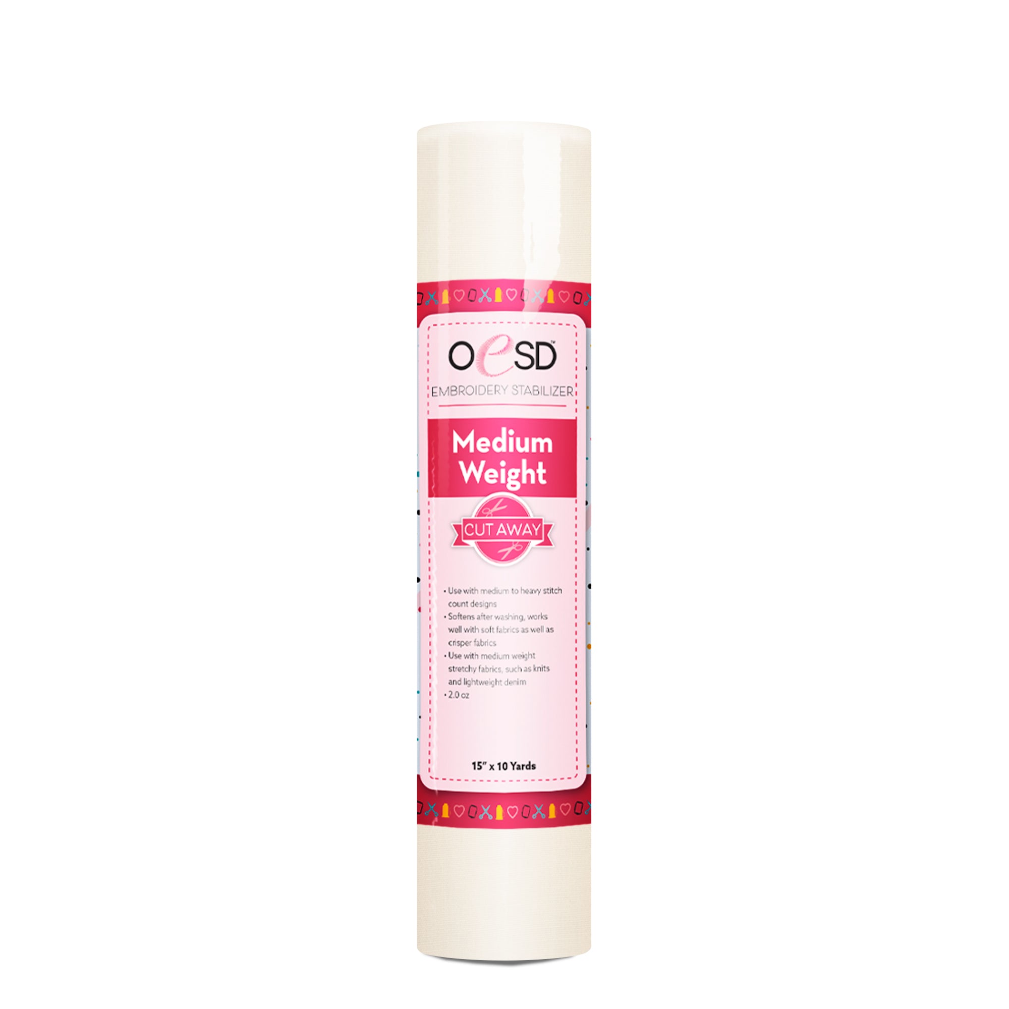 Roll of OESD medium weight stabilizer on a white background