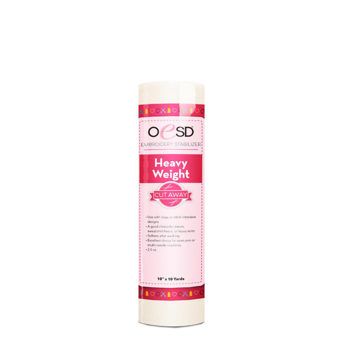 Roll of OESD Embroidery Stabilizer Heavy Weight on a white background