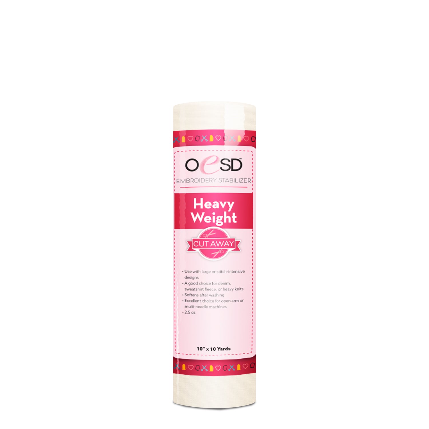 Roll of OESD Embroidery Stabilizer Heavy Weight on a white background