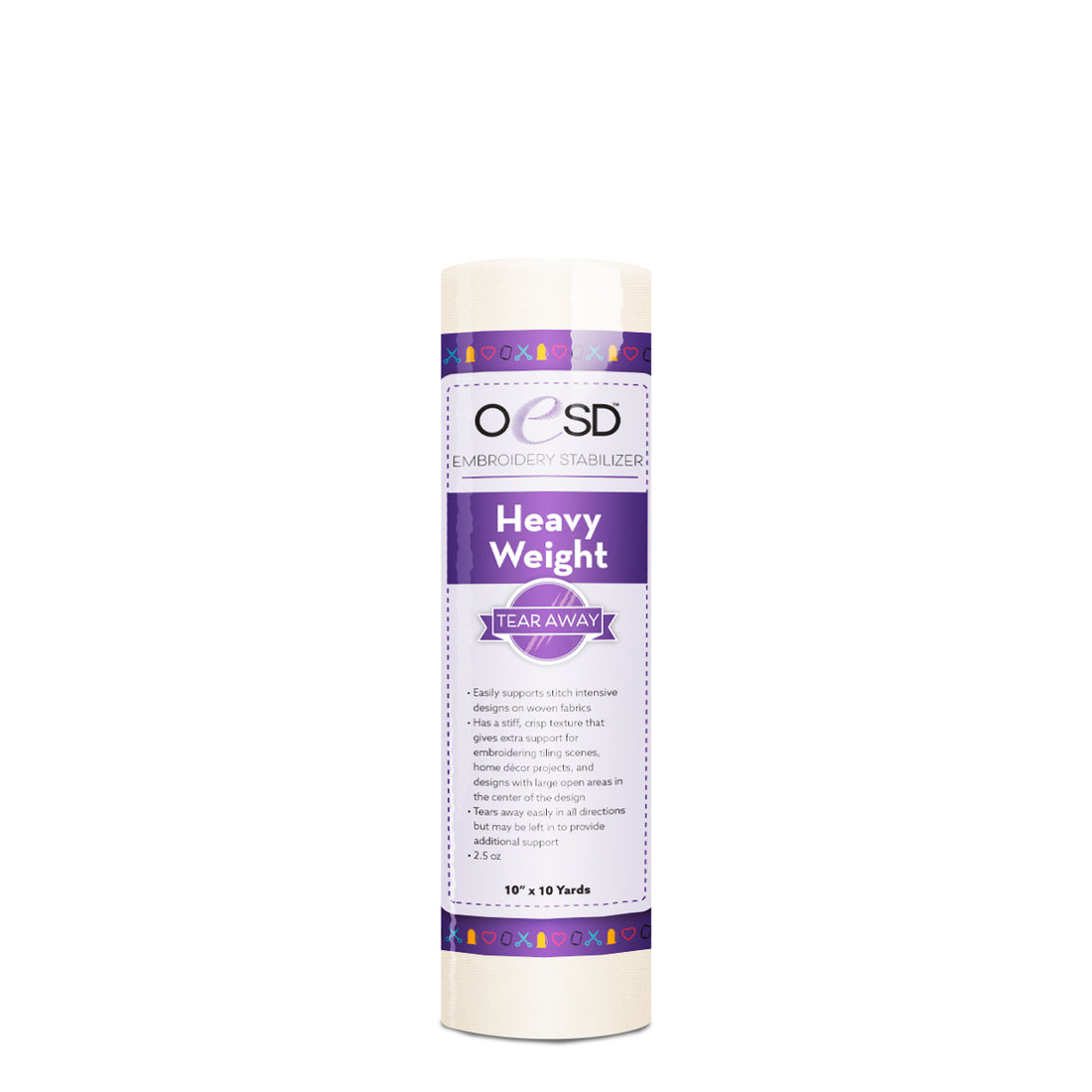 OESD Heavy Weight tear-away stabilizer on a white background