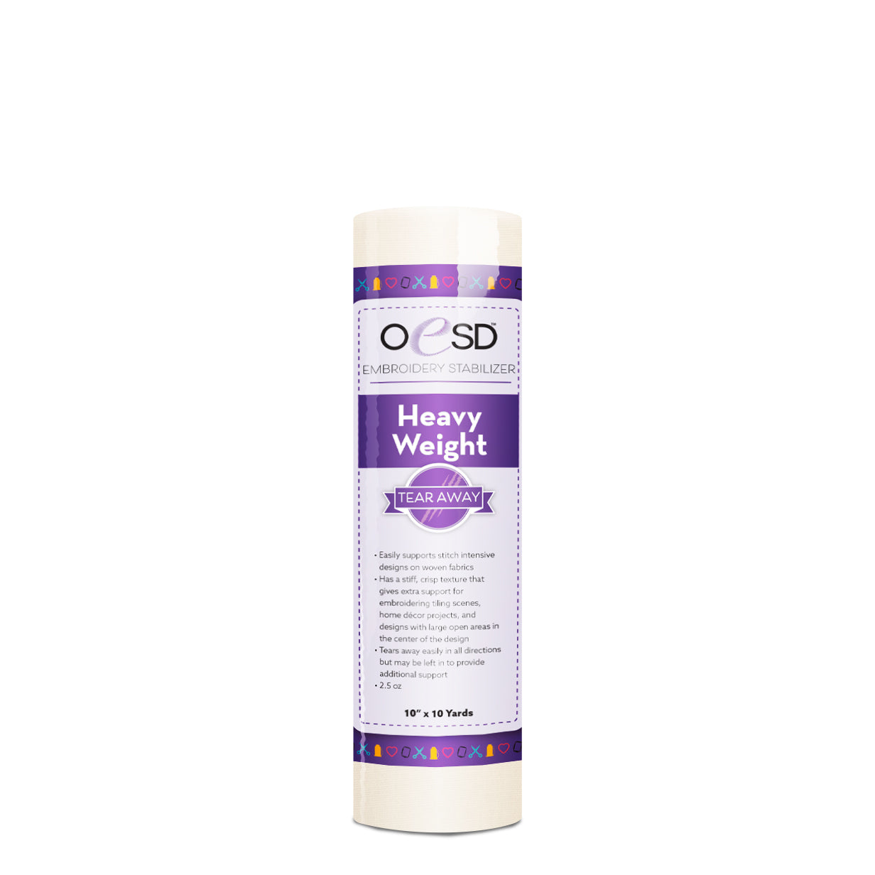OESD Heavy Weight tear-away stabilizer on a white background