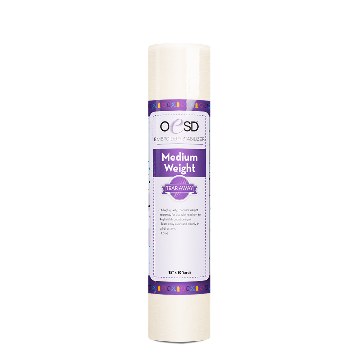 Roll of medium weight stabilizer on a white background