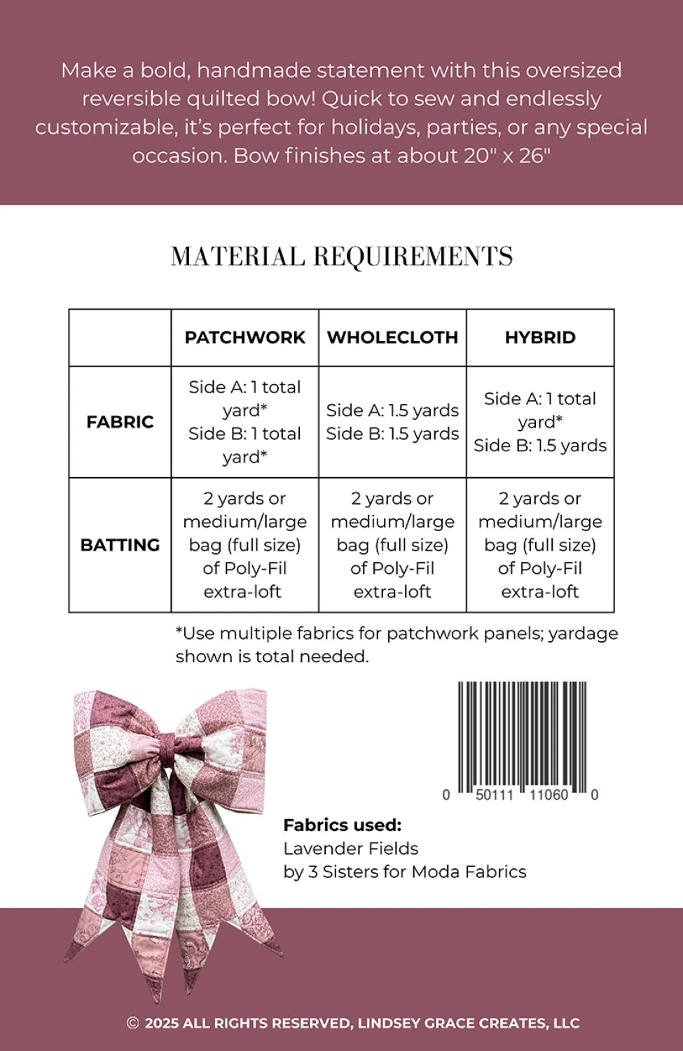 Lindsey Grace Creates - Big Giant Quilted Bow