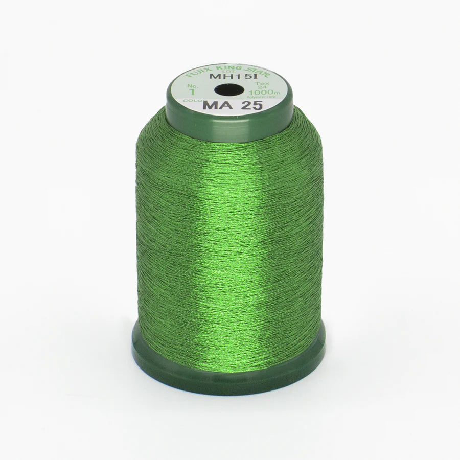 KingStar Metallic Embroidery Thread - Leaf Green MA25