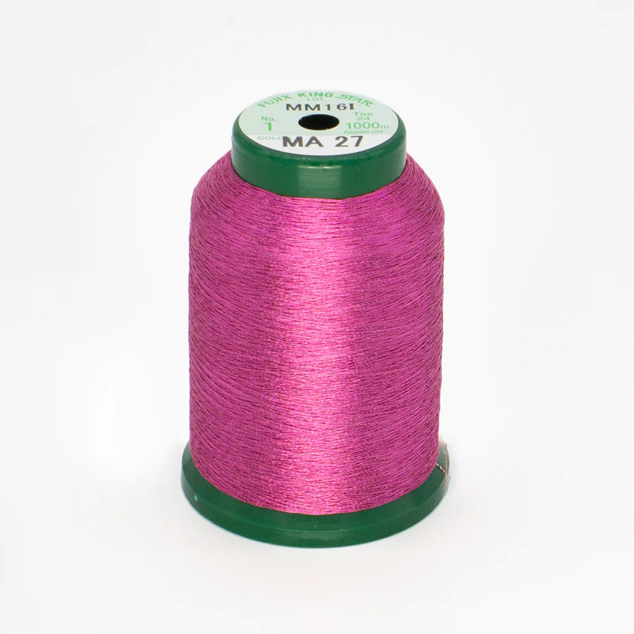 KingStar Metallic Embroidery Thread - Fuchsia MA27
