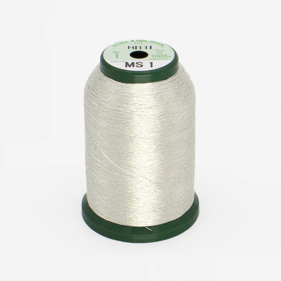 KingStar Metallic Embroidery Thread - Silver MS1