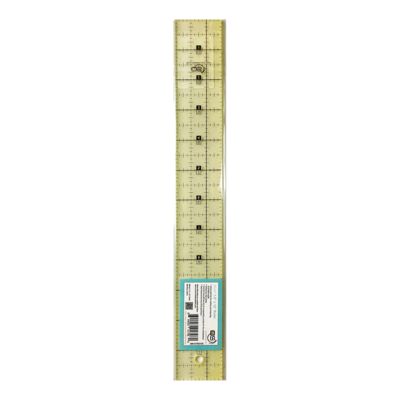 Ruler with measurement markings on a white background