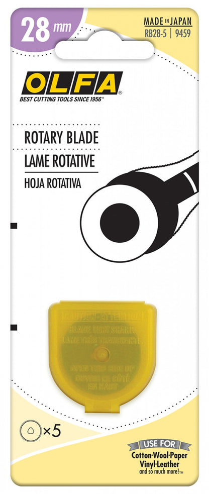 Olfa - Rotary Cutter 28mm Replacement Blade 5 Pack