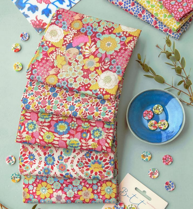 FQ Bundle - Tilda Wallflower Burgundy/Pinks