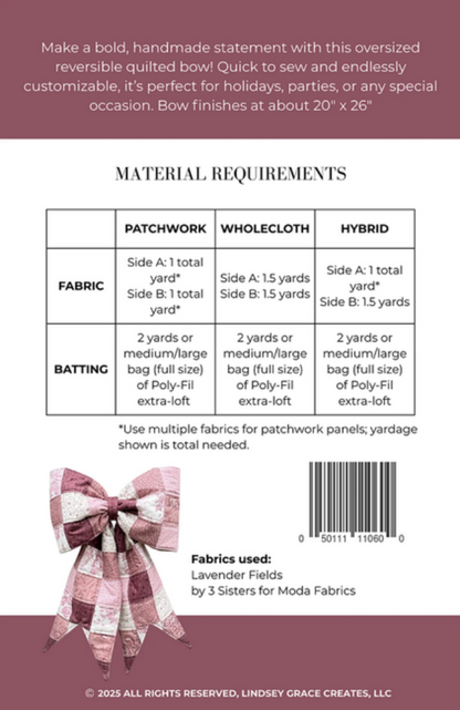 The Big Giant Quilted Bow