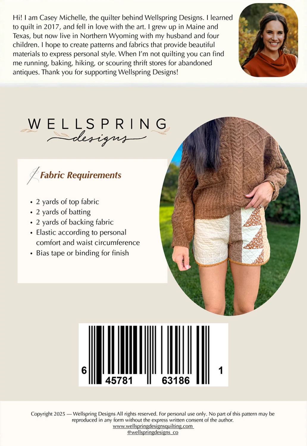 Wellspring Design - Quilted Shorts