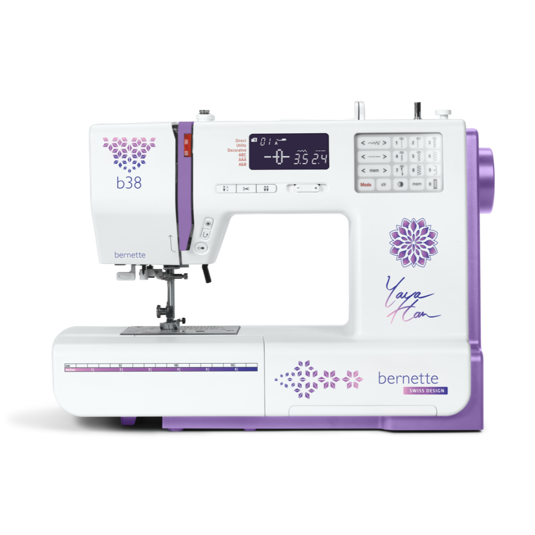 Bernette sewing machine with digital display on a white background